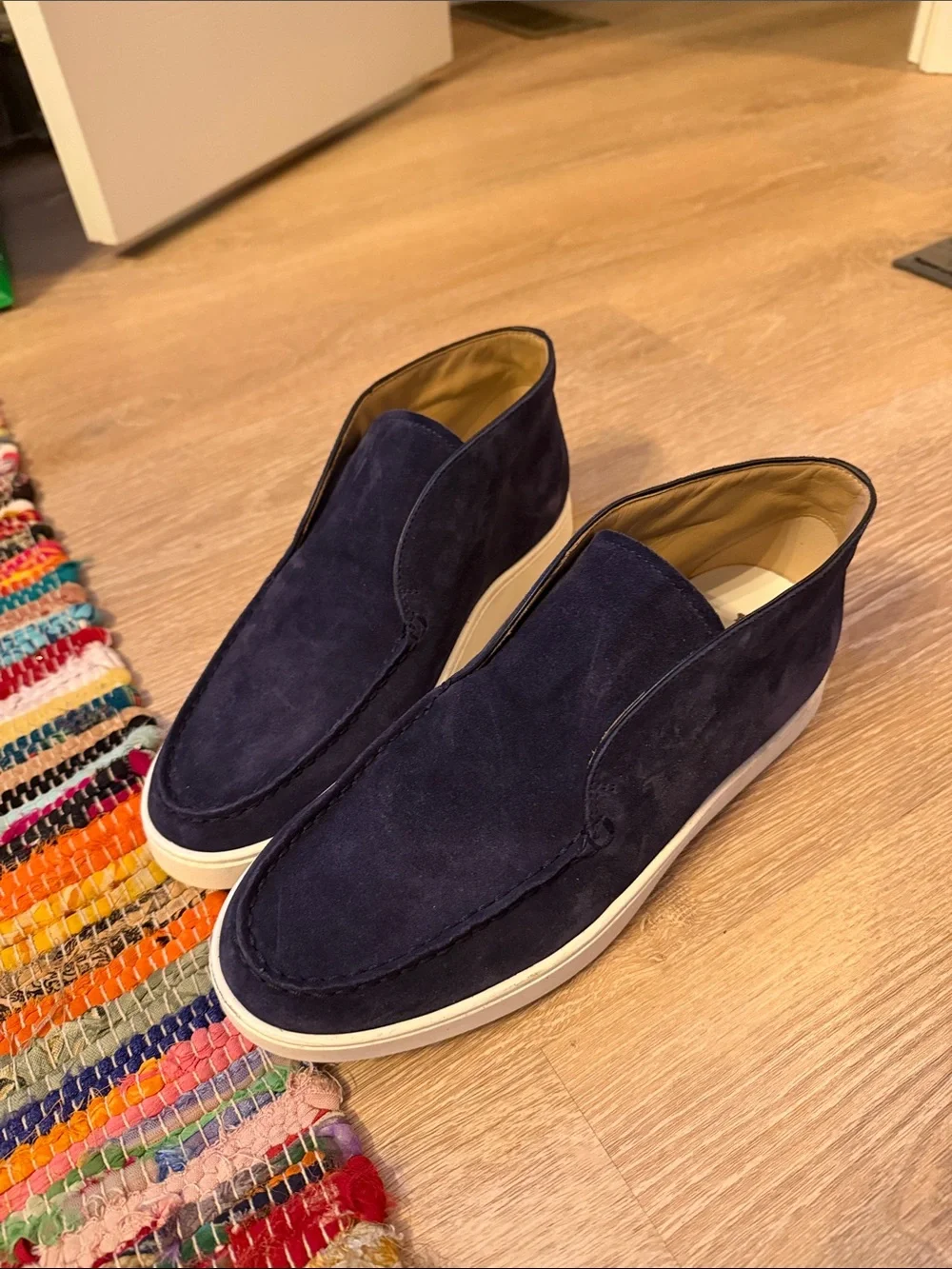 Tod’s Men’s Size 7 Navy Blue Suede Slip-On Loafers Sneakers Italian Luxury